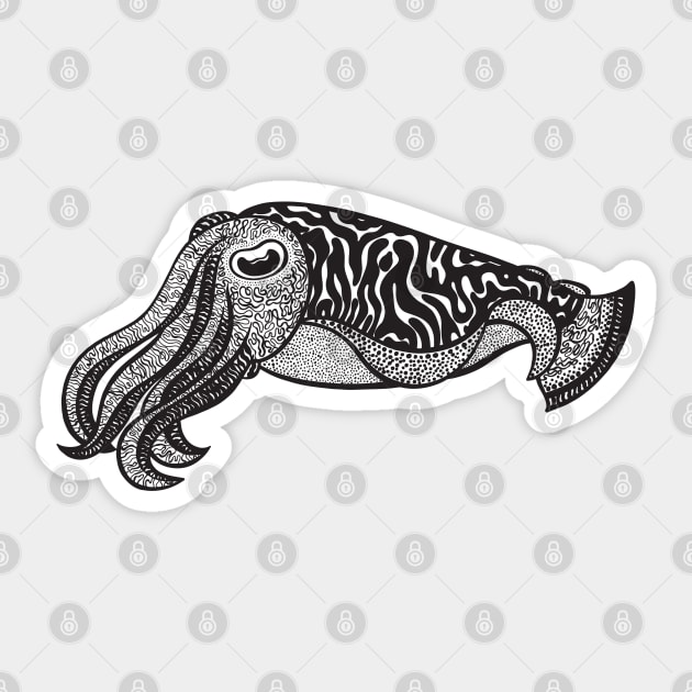 Cuttlefish Ink Art - light colors Sticker by Green Paladin